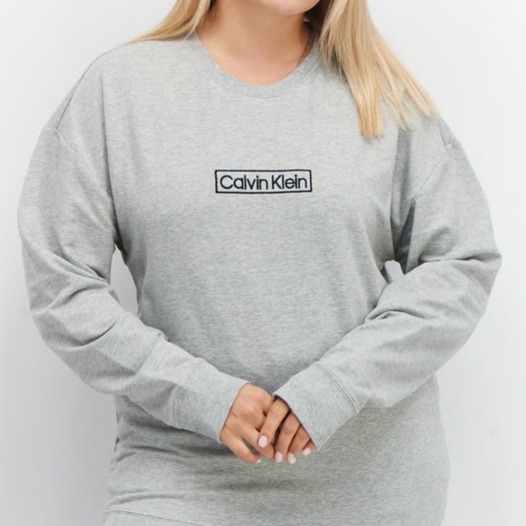 NWOT Calvin Klein Women's Reimagined Heritage Crewneck Sleep Sweatshirt XL - Picture 2 of 13